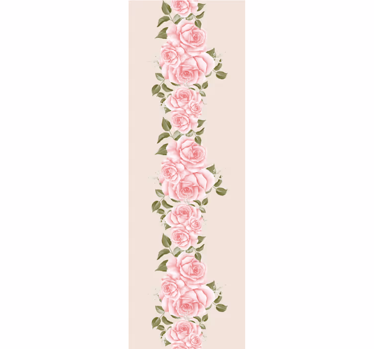 Tapet soverom med vintage rosa rose mønster - Tenstickers