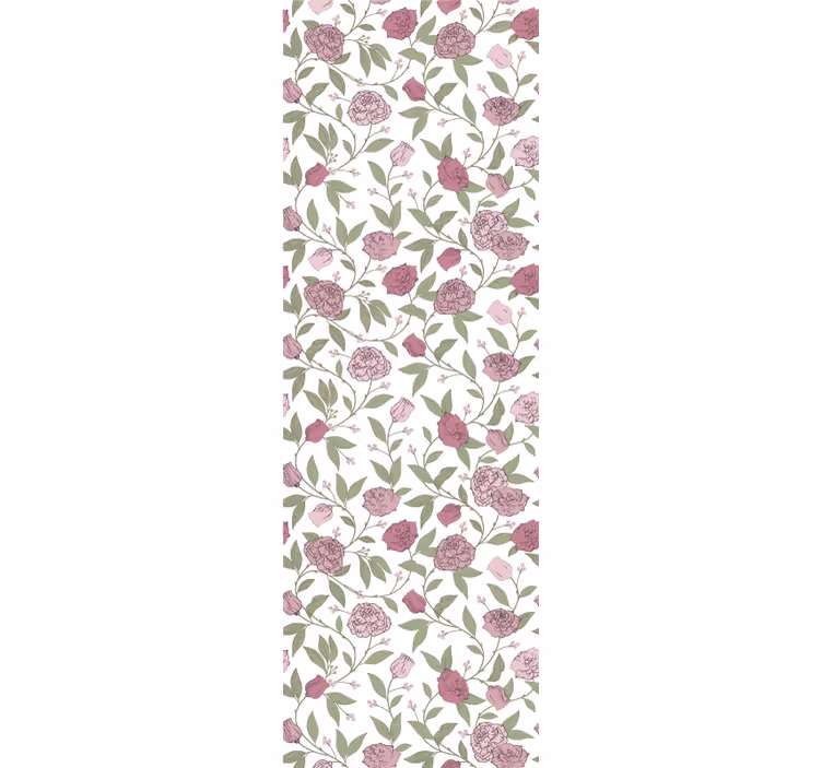 Tapet soverom lyse rosa vintage roser - Tenstickers