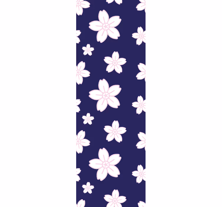 Tapet soverom vintage plommeblomst mønster blå bakgrunn - Tenstickers