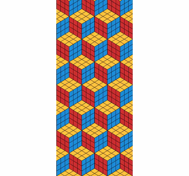 Tapet soverom rubik-kube originalmønster - Tenstickers