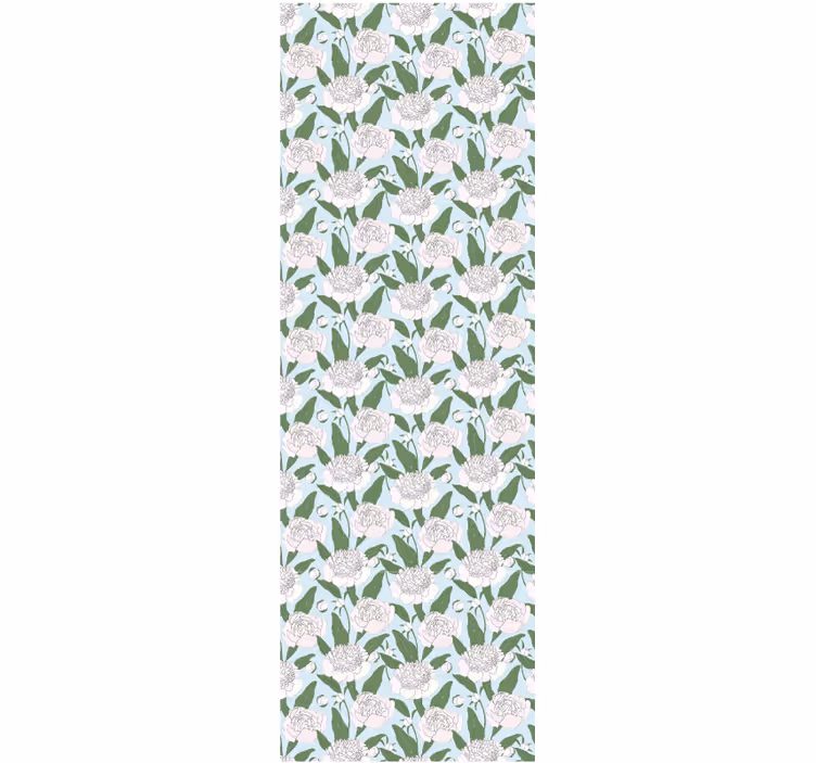 Tapet soverom hvite blomster i grandmillenial mønster - Tenstickers