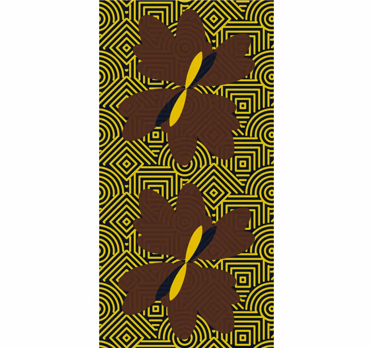 Tapet soverom afrikansk stil brun og gul kunstdesign - Tenstickers