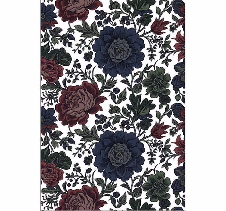 Mørk og stemningsfull blomster tapet - Tenstickers