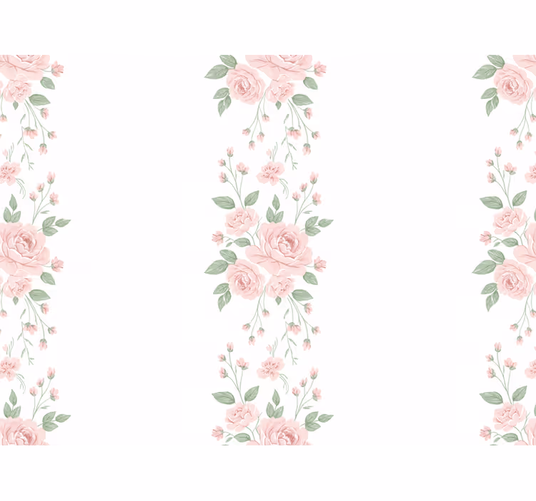 Tapet blomster lys rosa blomsterdesign - Tenstickers