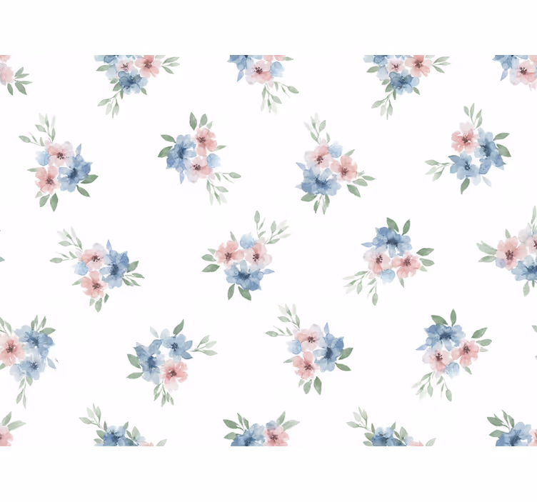 Tapet blomster små blomster i akvarell - Tenstickers