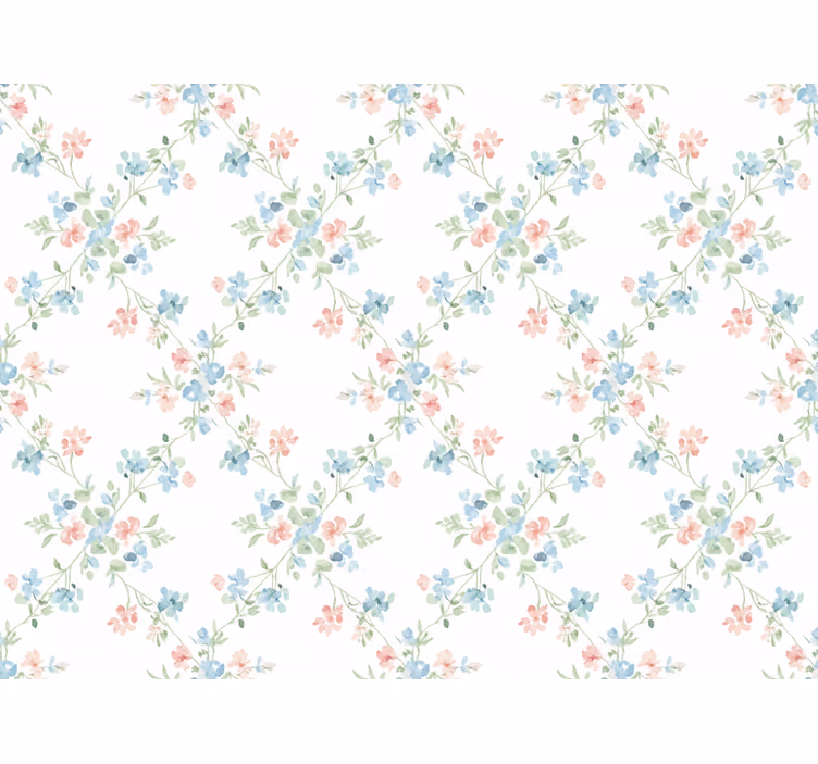 Tapet blomster små blomster i lys akvarell - Tenstickers