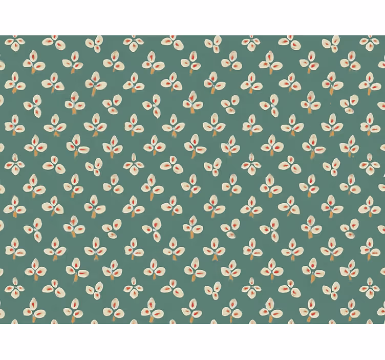 Tapet abstrakt dempet teal pressede kronblader - Tenstickers