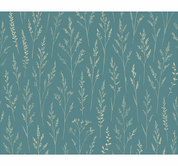 Tapet blomster dempet teal vill eng - Tenstickers