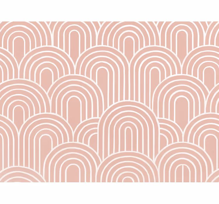 Geometrisk tapet i dus rosa retrobuer - Tenstickers