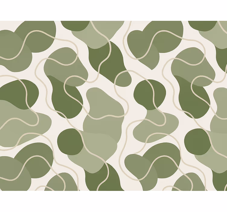 Tapet abstrakt muddy green organisk flyt - Tenstickers