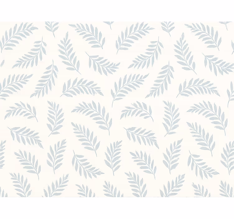 Tapet grønne blader lys og luftig blå bregne - Tenstickers