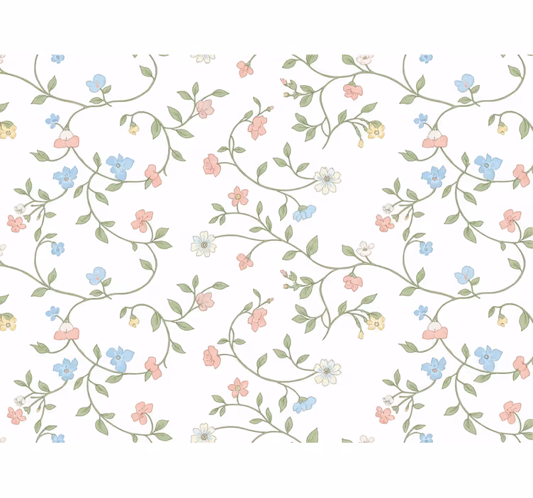 Tapet blomster sjarmerende villblomsterklatrevintre - Tenstickers
