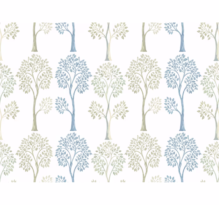 Tapet grønne blader vintage lys tre design - Tenstickers