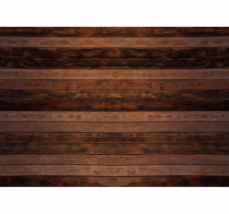 Tapet rustikk brune horisontale planker - Tenstickers