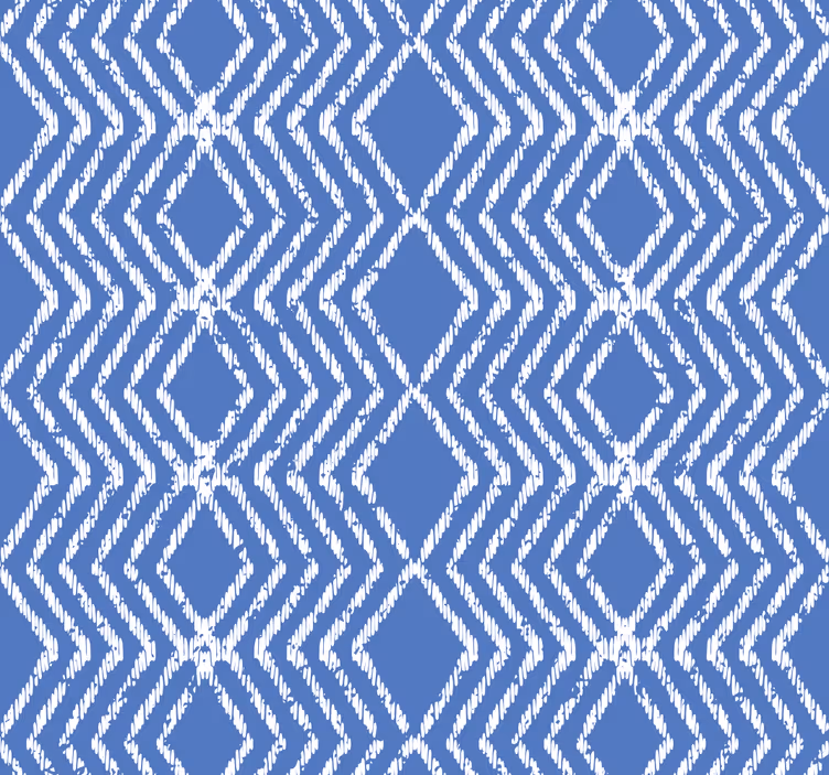 Tapet blå med zigzag mønster - Tenstickers