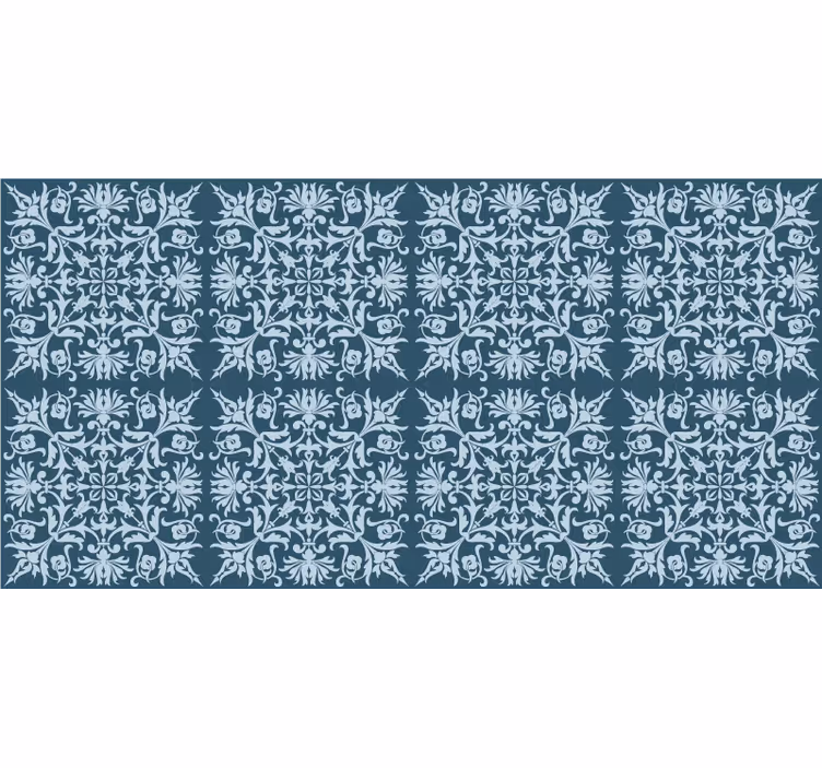 Tapet blå fransk provinsiell blomsterdesign - Tenstickers