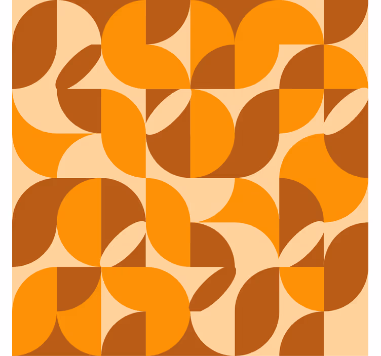 Tapet oransj retro oransje figurer - Tenstickers