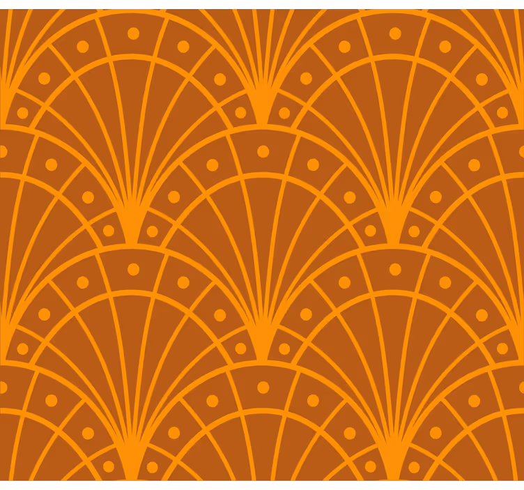 Tapet oransj elegant art deco - Tenstickers