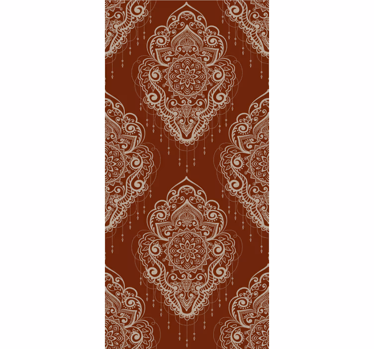 Tapet rød elegant mehndi ornament - Tenstickers