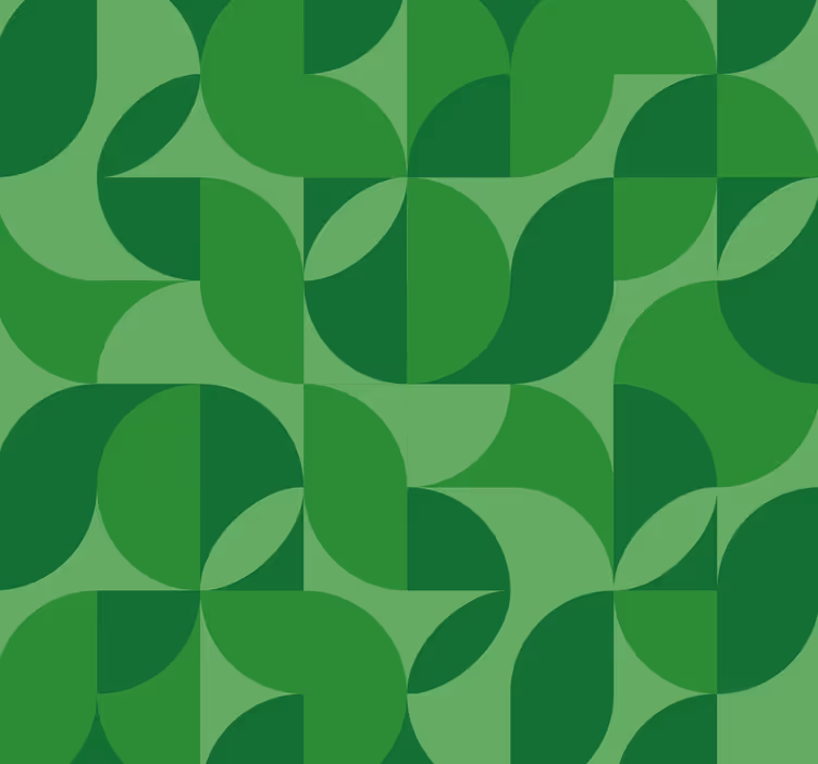 Grønn tapet retro geometrisk - Tenstickers
