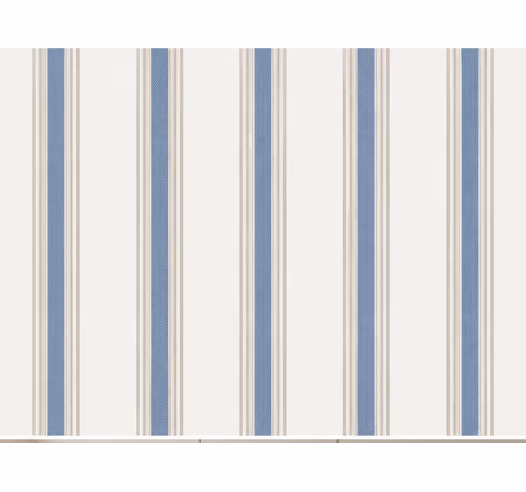 Tapet kjøkken blå og beige striper - Tenstickers