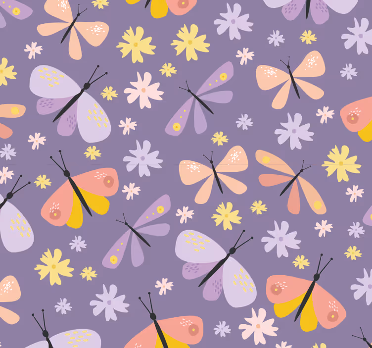 Badet tapet med sommerfugler - Tenstickers