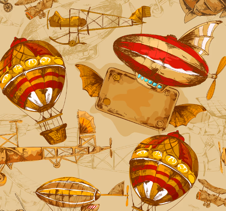 Vintage reiser tapet - Tenstickers