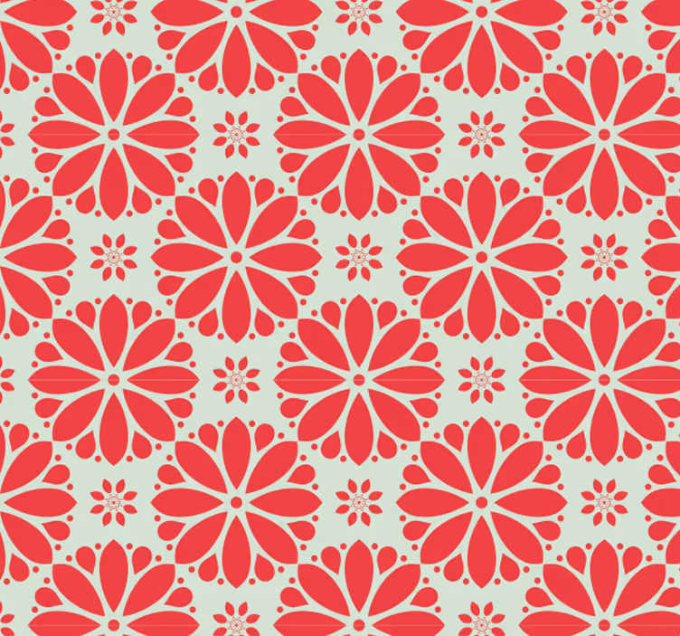 Dekorative tapet blomstergeometriske motiver - Tenstickers