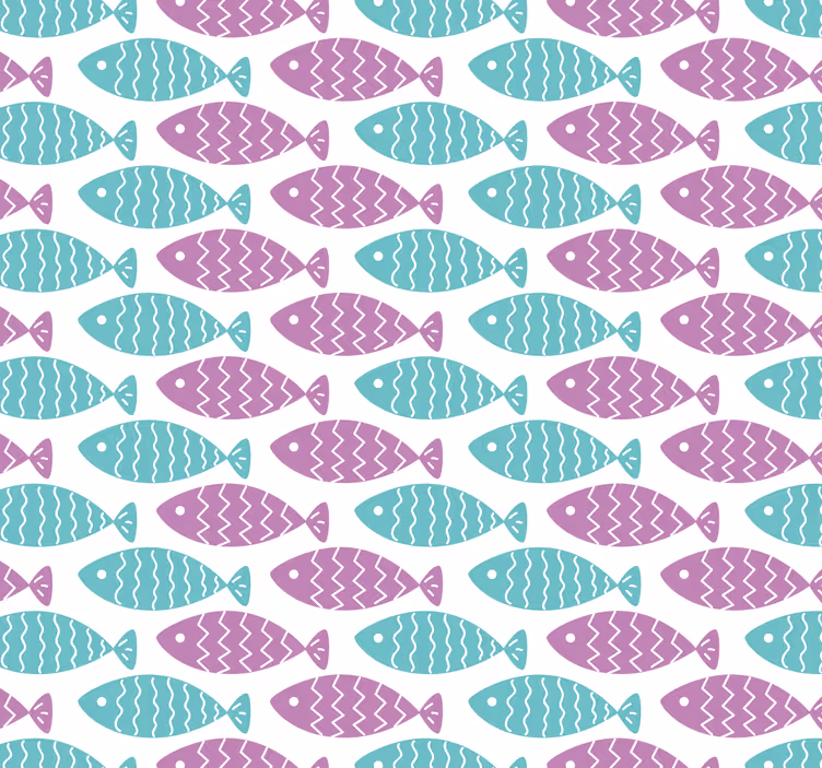 Barn tapet nordisk stil fisk - Tenstickers