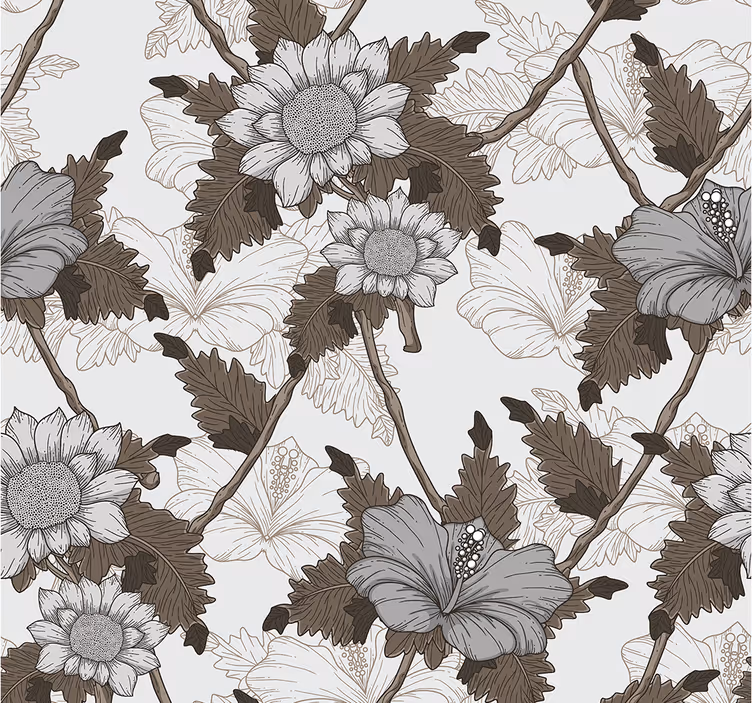 Hvite blomster natur tapet - Tenstickers