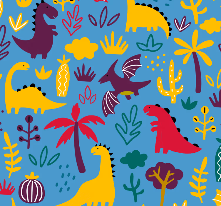 Soverom tapet lykkelige dinossaurer - Tenstickers