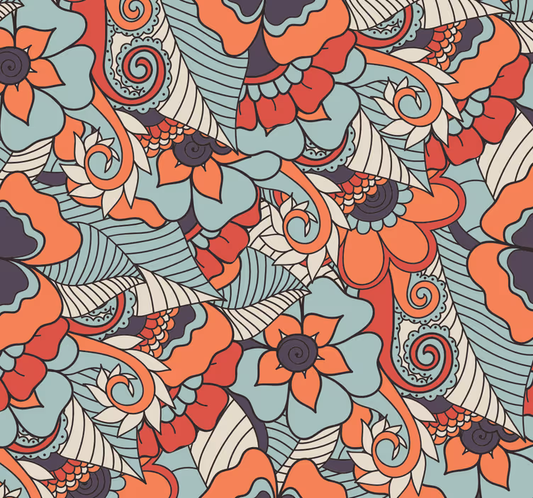 Stue tapet blomstrete paisley - Tenstickers