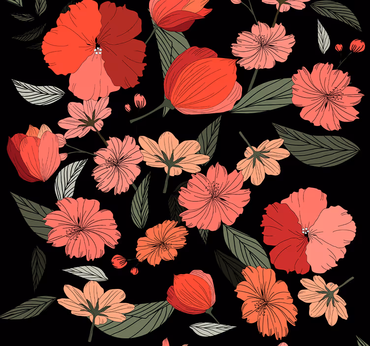Rosetulipaner tapet - Tenstickers