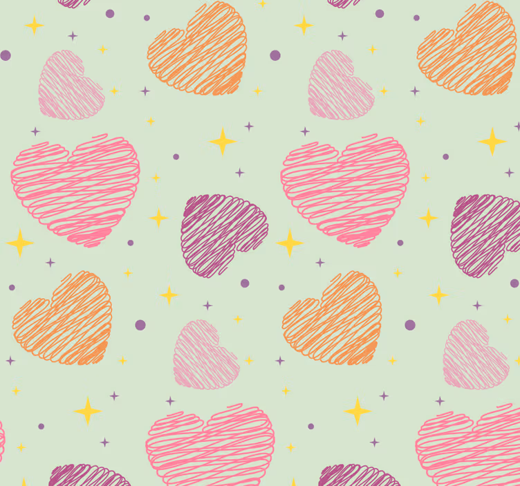 Rosa hjerter barn tapet - Tenstickers