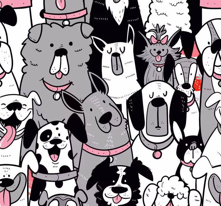 Hundekonturer barnas tapet - Tenstickers