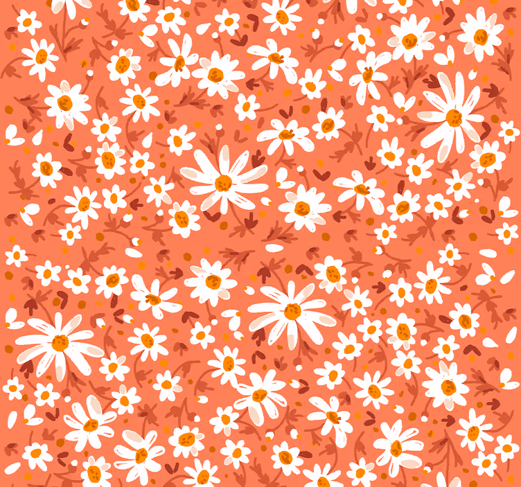 70-talls tusenfrydsmønster blomster tapet - Tenstickers