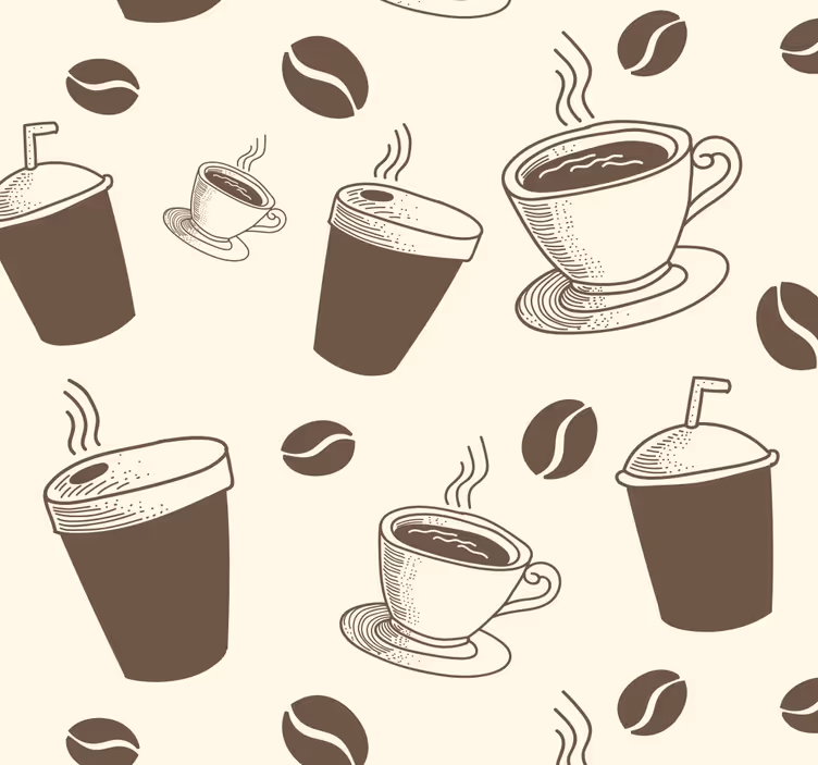 Kopp kaffe kjøkken tapet - Tenstickers