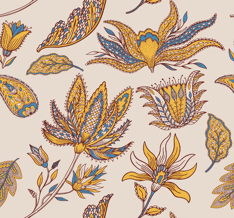 Paisley blomstersett dekorative tapeter - Tenstickers