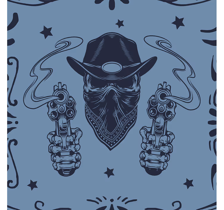 Cowboy hodeskalle og flokk vintage tapet - Tenstickers