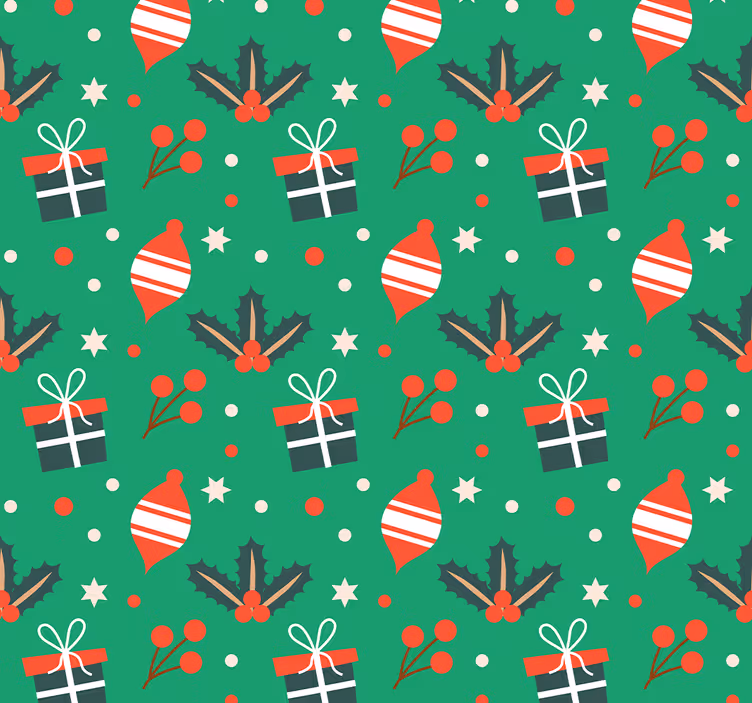 Jul godteri mønster stue tapet - Tenstickers