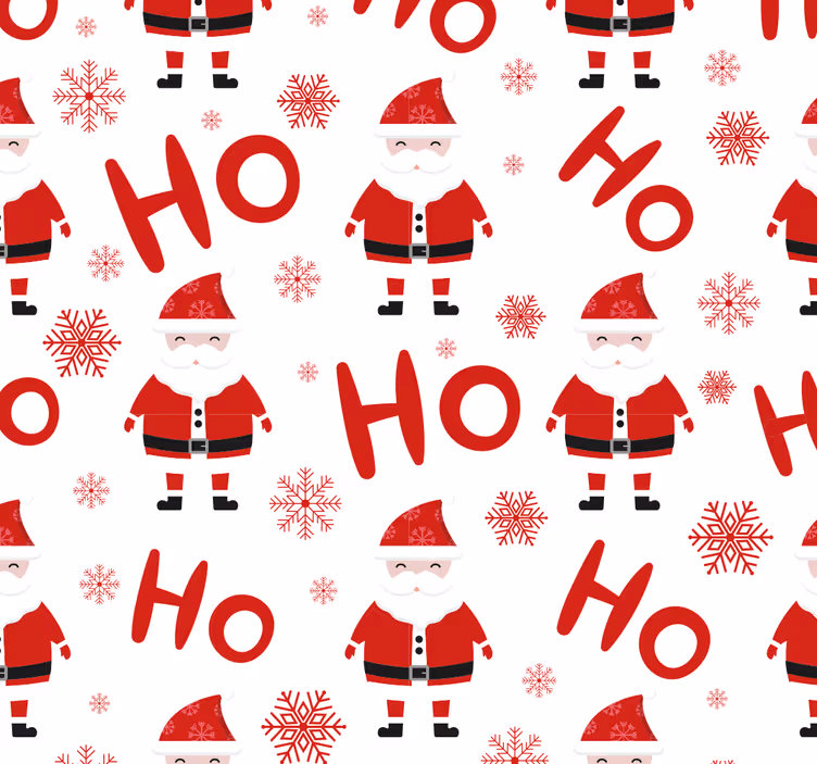 Jolly santa rødt mønster jul tapet - Tenstickers