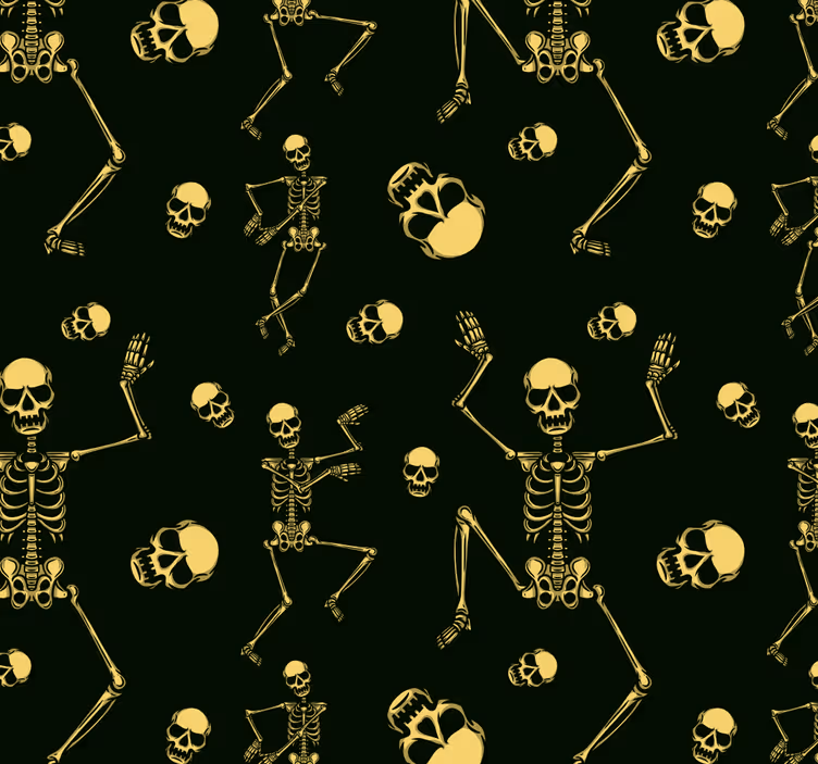 Morsomme skjeletter som danser hvitt tapet - Tenstickers
