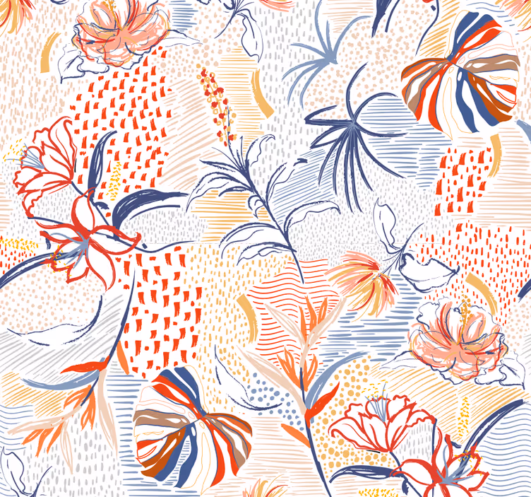 Floral eleganse design tapet spiserom - Tenstickers