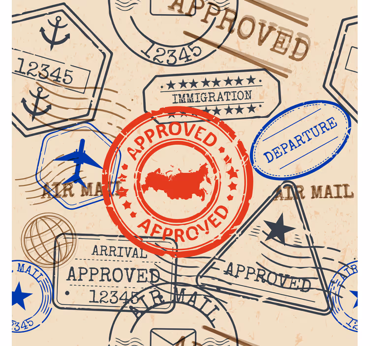 Reise frimerker moderne tapet - Tenstickers