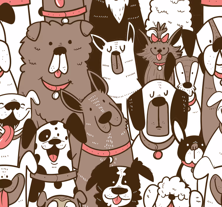 Hund ansikter stue tapet - Tenstickers