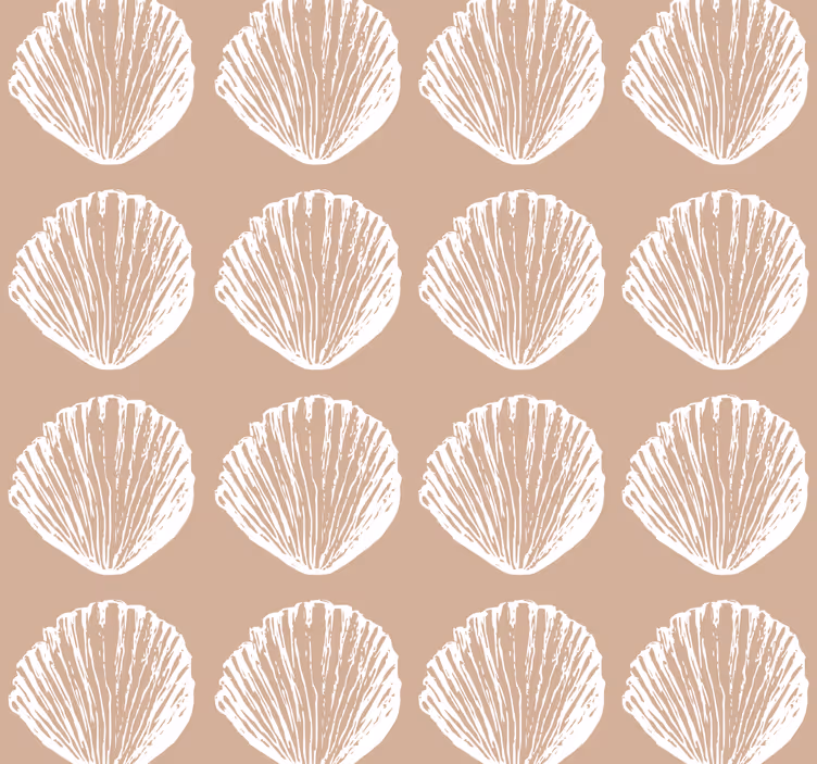 Retro skjell mønster beige skall tapet - Tenstickers