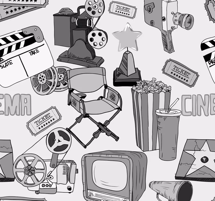 Vintage bkack og hvite bilder tapet - Tenstickers