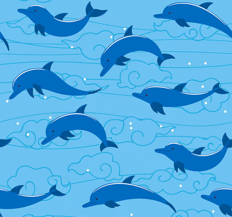 Tapet barnerom havdelfiner - Tenstickers