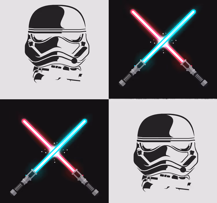 Star wars border mønster barn tapet - Tenstickers