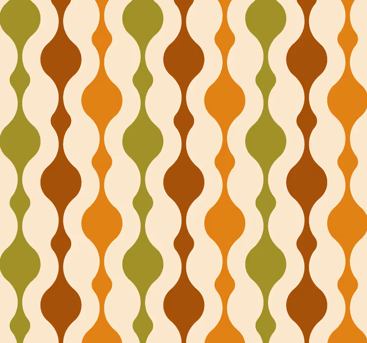 70-tallet stripe figurer vintage tapet - Tenstickers